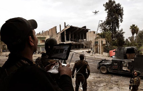 استفاده از پهپاد مسلح علیه داعش در موصل +تصاویر