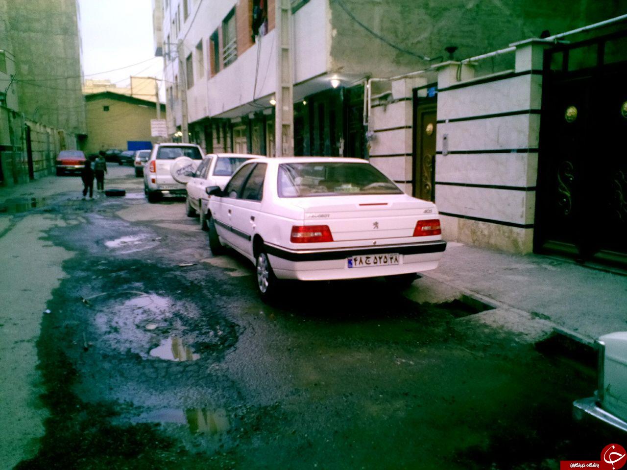 وضعیت نامناسب آسفالت خیابان های شهرک مصطفی خمینی + تصاویر