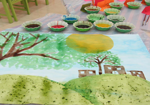 نقاشی کودکان با رنگ‌های طبیعی