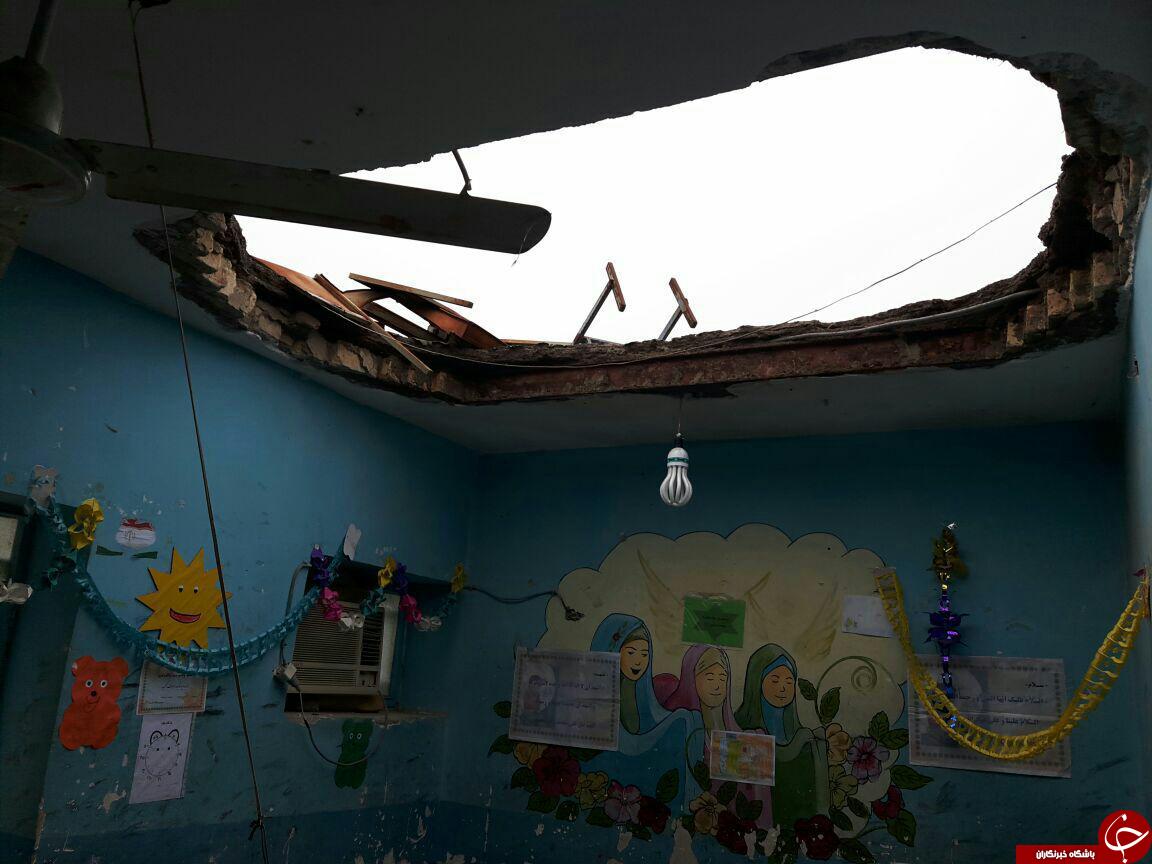 فروریختن سقف کلاس درس در میناب + تصاویر