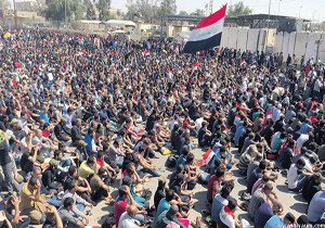 آغاز تظاهرات هواداران مقتدی صدر در منطقه خضراء بغداد/ اعلام توقف فعالیت سیاسی جریان صدر