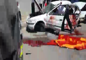واژگونی مرگبار خودروی سمند 3 قربانی گرفت + فیلم و تصاویر