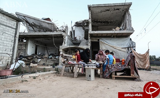 افطار در خرابه‌های غزه + عکس