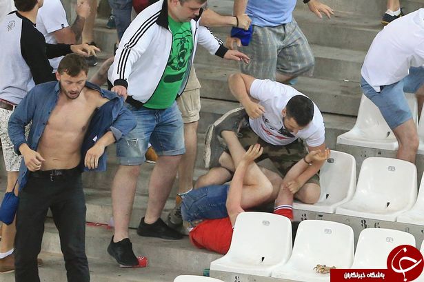 درگیری شدید تماشاگران در یورو 2016 +تصاویر