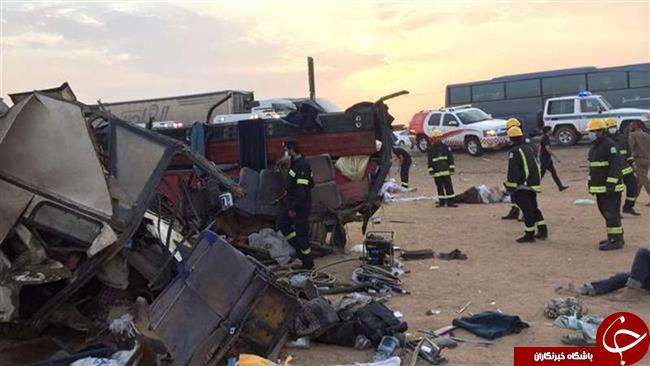 حادثه‌ای دیگر برای عمره‌گزاران در عربستان؛ حادثه جاده‌ای برای اتوبوس زائران