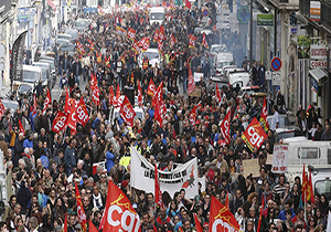 تظاهرات گسترده فرانسوی ها در اعتراض به قانون جدید کار