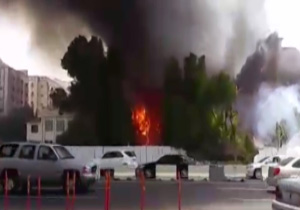 آتش‌سوزی مهیب در هتل زائران خانه خدا + فیلم