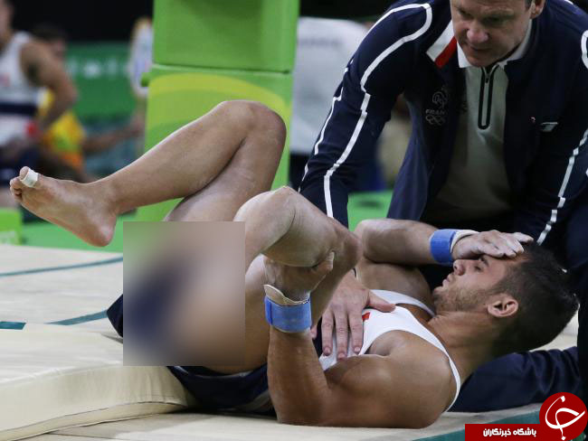 شکستگی وحشتناک پای ژیمناست فرانسوی در مسابقات المپیک ریو 2016+ تصاویر و فیلم