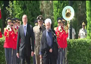 استقبال رسمی از رئیس جمهور در باکو + فیلم