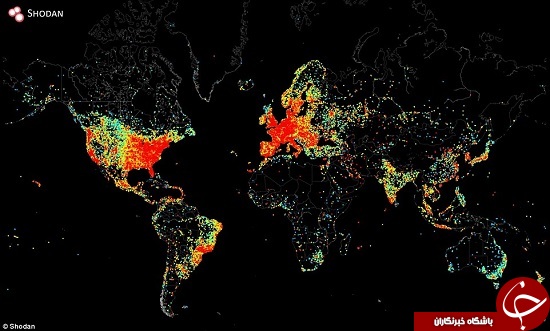 نقشه جالبی که تمامی دستگاه‌های متصل به اینترنت در جهان را نمایش می‌دهد+عکس