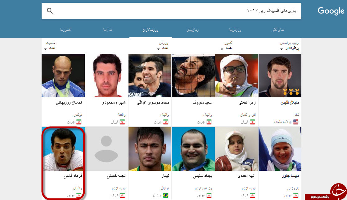 اشتباه گوگل در معرفی والیبالیست ایرانی+عکس