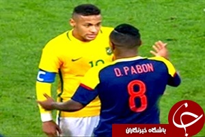 درگیری شدید میان بازیکنان در بازی برزیل - کلمبیا + فیلم
