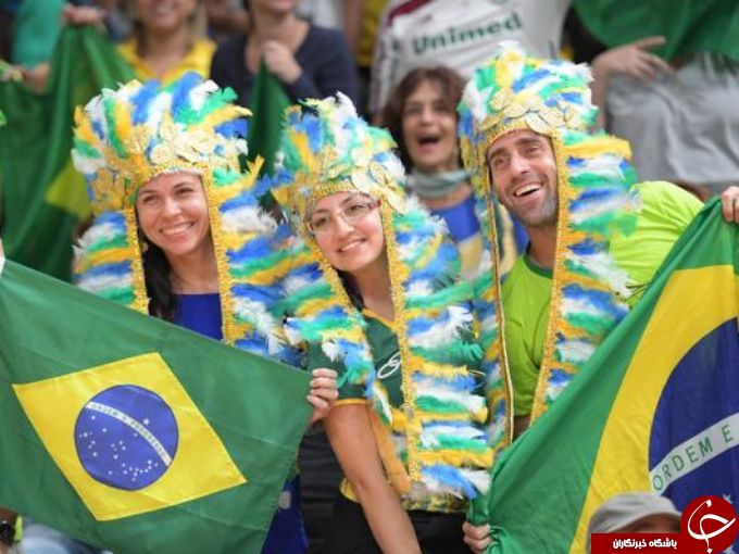 رنگین‌کمان هواداران و پرچم‌ها در ریو + تصاویر