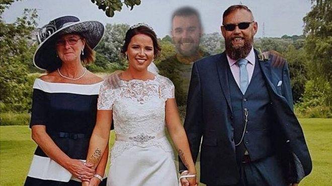 یک زن انگلیسی تصویر برادر مرده‌اش را به عکسهای عروسی‌اش اضافه کرد + تصاویر