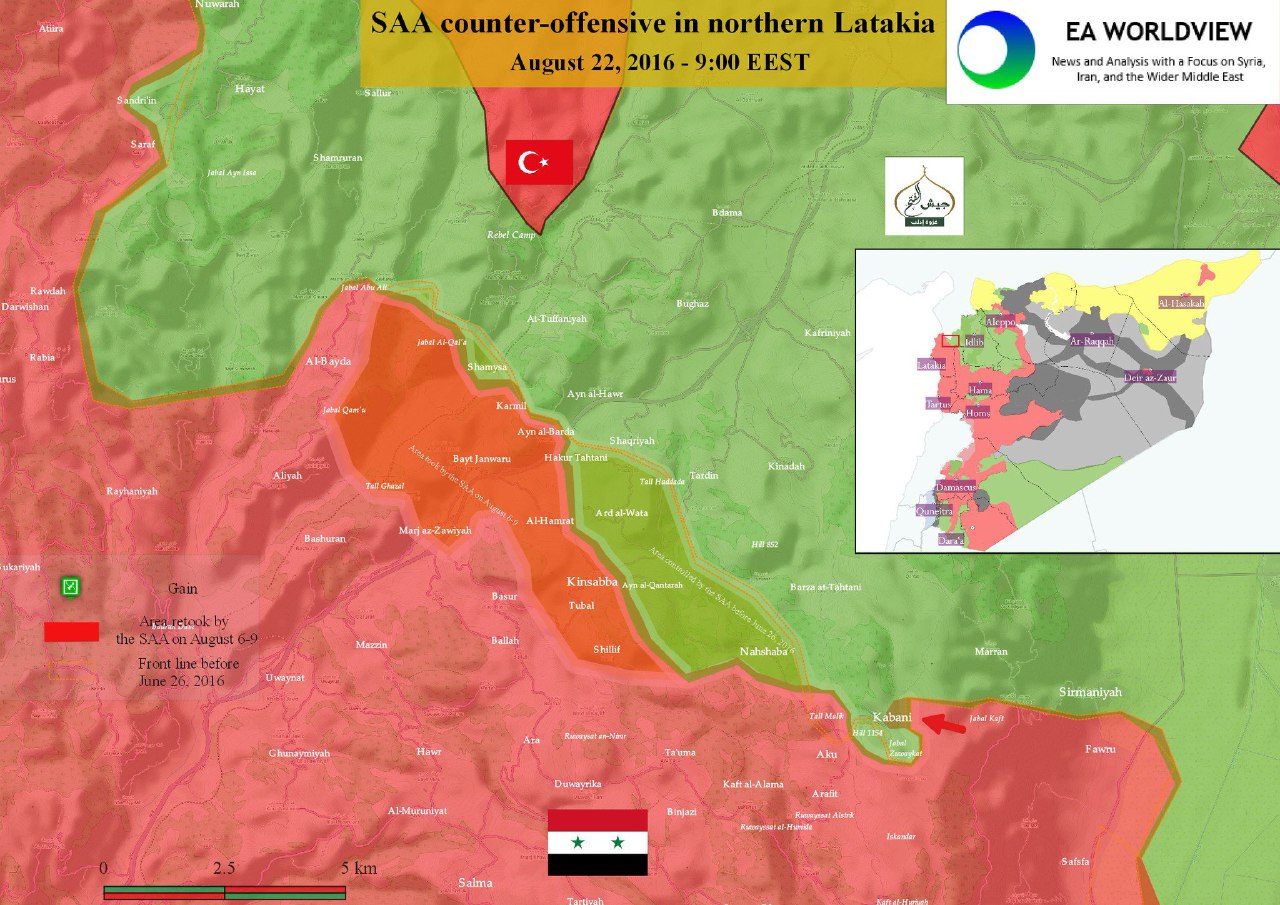 آخرین وضعیت ارتش سوریه در ریف شمالی "لاذقیه" + نقشه و جزئیات