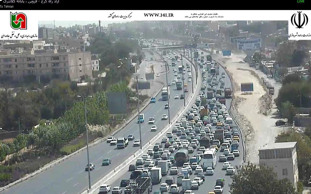 ترافیک سنگین در محور کرج-قزوین/آسمانی صاف در تمامی جاده‌های کشور