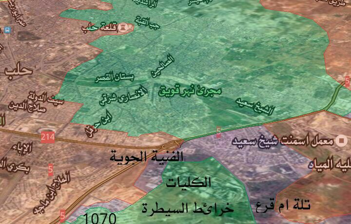 تحولات میدانی جنوب غرب "حلب" + نقشه