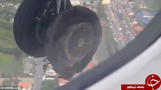 تصاویری از لحظه ترکیدن لاستیک هواپیما