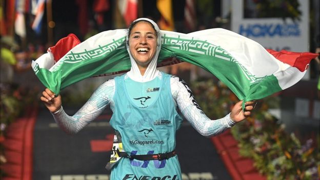 نماینده با حجاب ایران در سه گانه ورزشی آمریکا
