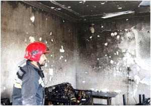 مهار آتش سوزی یک منزل مسکونی در آمل