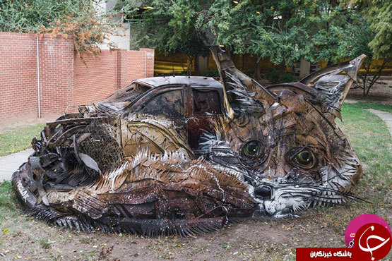 تصاویر/ تبدیل خلاقانه زباله‌ها به مجسمه‌‌ حیوانات