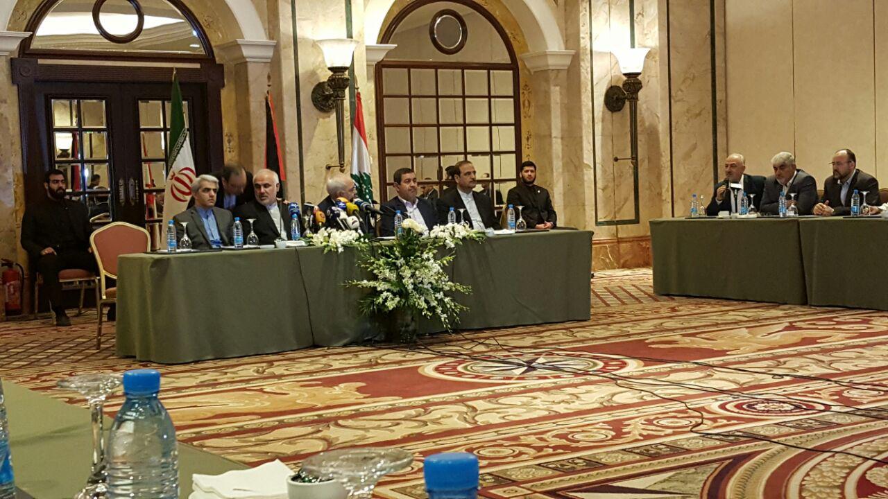 نشست ظریف با رهبران گروه‌های مقاومت فلسطینی در لبنان