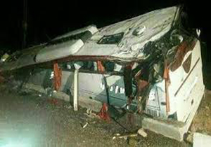 افزایش شمار تلفات حادثه اتوبوس زائران یزدی به 28 نفر