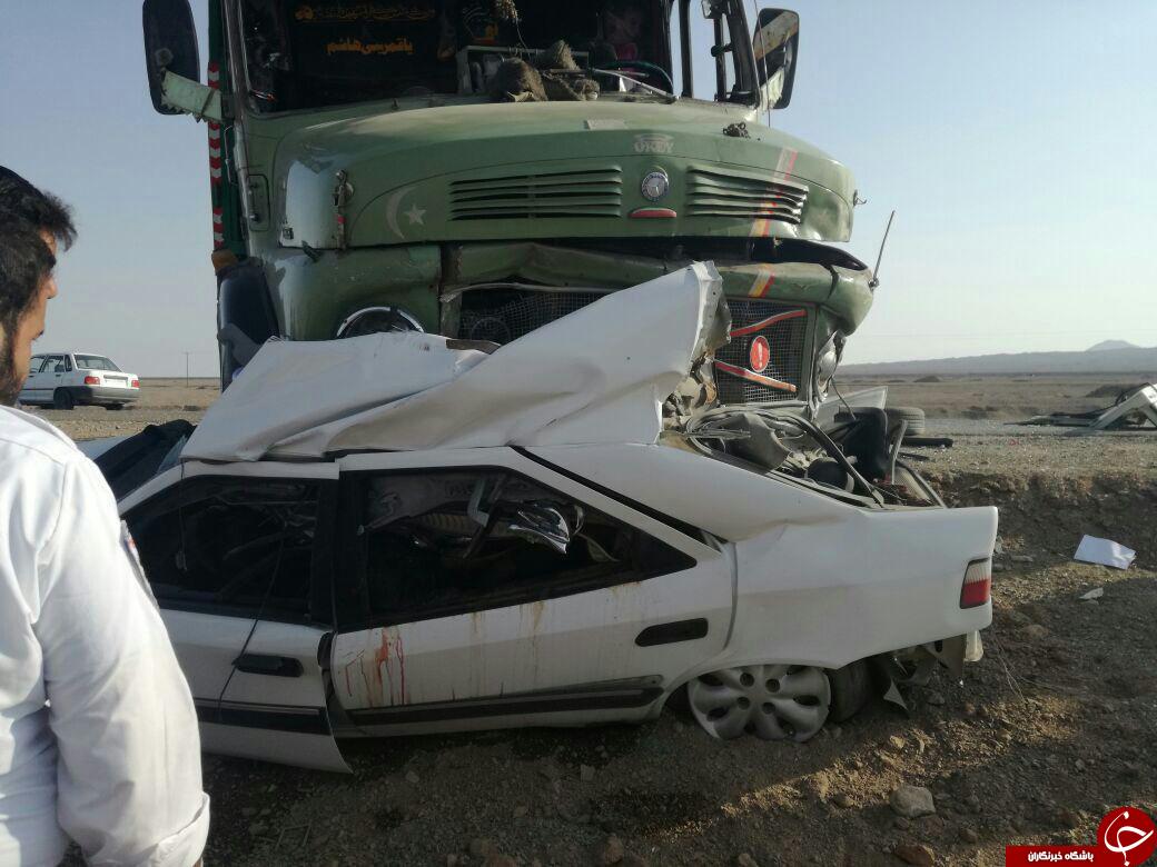 برخورد مرگبار کامیون با زانتیا در محور بافق – یزد + تصاویر