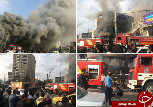 آتش سوزی گسترده فروشگاه کفش ملی + تصاویر