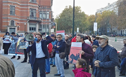 برگزاری تظاهرات در مقابل سفارت عربستان در بروکسل