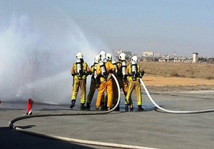 دوره آموزشی آتش نشان حرفه‎ای در فرودگاه شهرکرد
