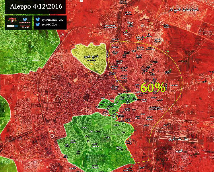 نفس تروریست های جیش الفتح در شرق حلب به شماره افتاد + نقشه و جزئیات