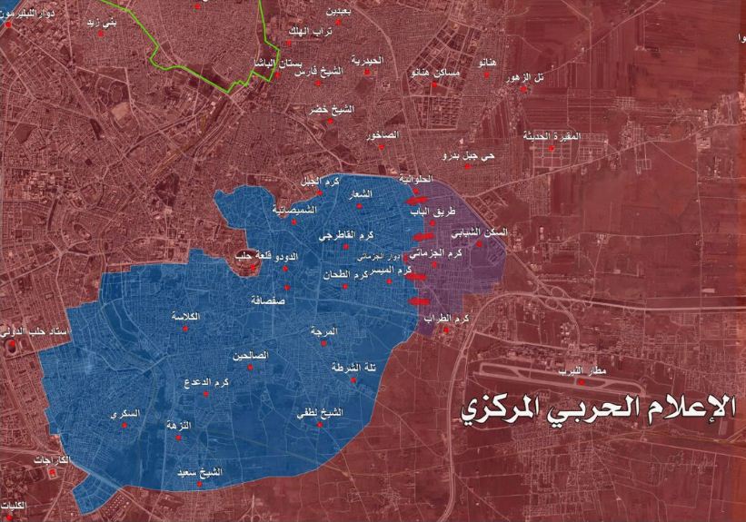 نفس تروریست‌های جیش‌الفتح در شرق حلب به شماره افتاد + نقشه و جزئیات