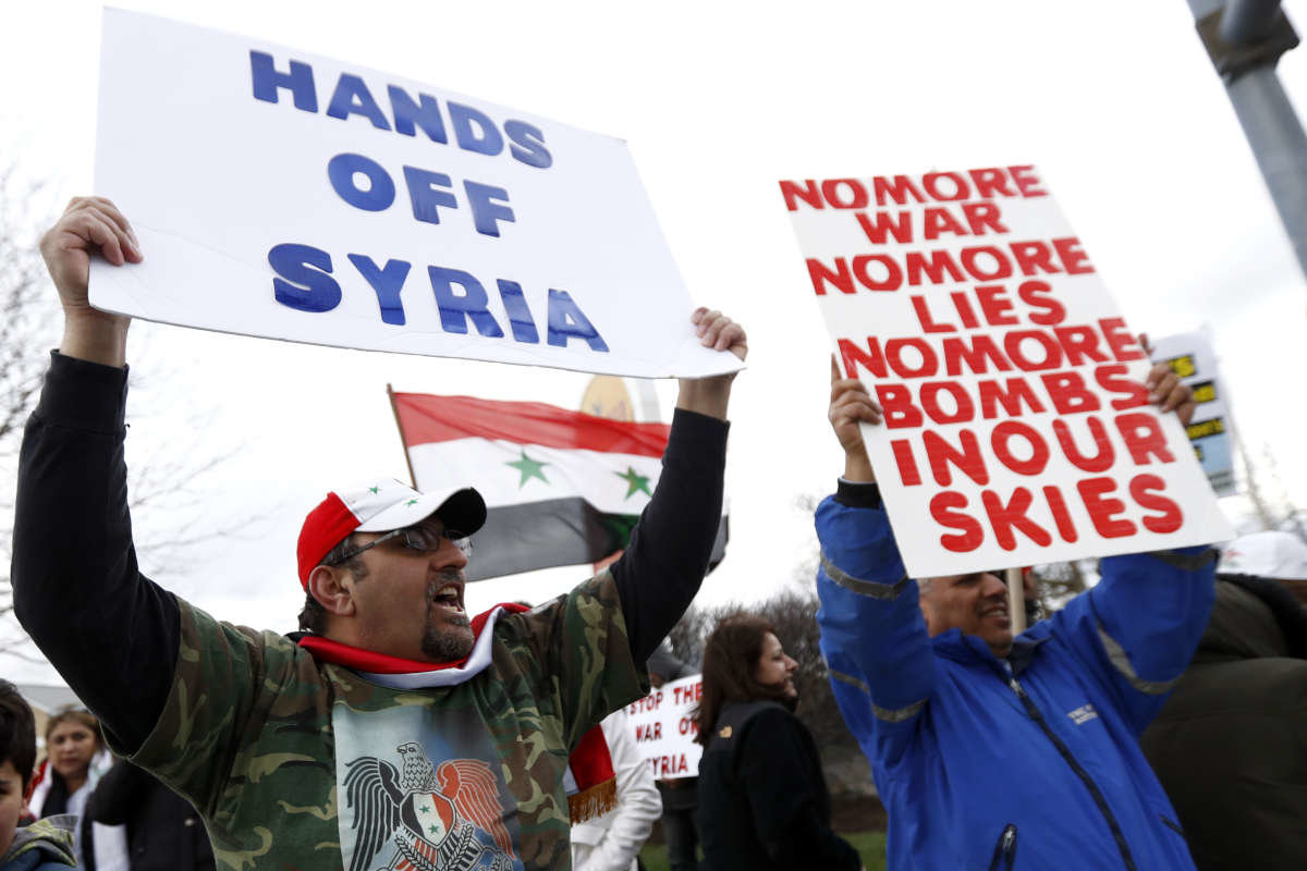 طرفداران بشار اسد در پنسیلوانیا تظاهرات کردند