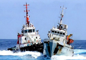 برخورد دو کشتی در سواحل هنگ کنگ