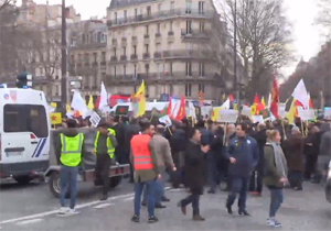 تظاهرات کرد‌های فرانسه در اعتراض به عملیات تجاورکارانه ترکیه در شمال سوریه