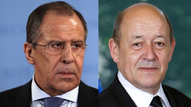 وزیران امور خارجه روسیه و فرانسه تلفنی گفتگو کردند
