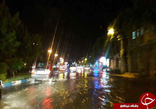 بارش باران و آبگر فتگی معابر خرم آباد +تصاویر