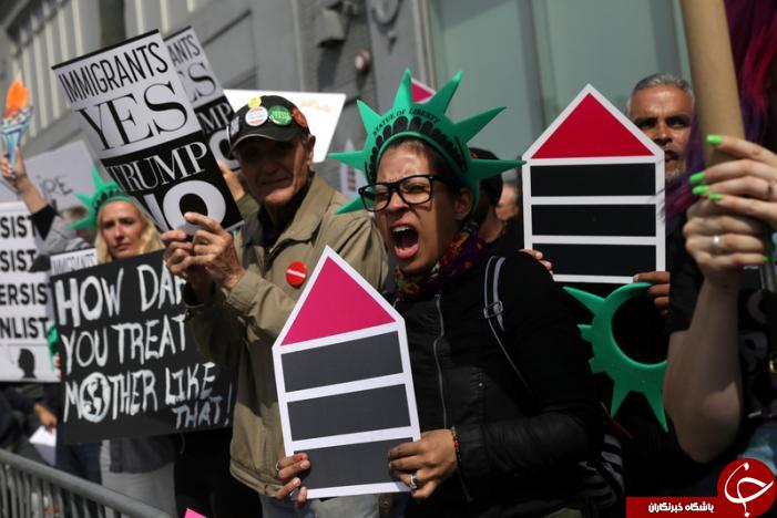 تظاهرات مردم نیویورک در پی ورود ترامپ به این شهر+تصاویر