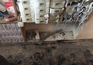 مهار آتش سوزی در فروشگاه لوازم الکتریکی در سمنان