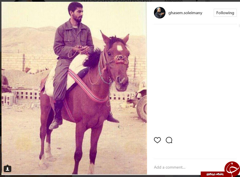 تصویری دیده نشده از سردار سلیمانیدر حال  اسب سوار ی /15 خرداد