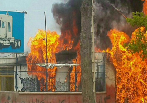 آتش سوزی کارگاه گاز مایع در بجنورد+تصاویر