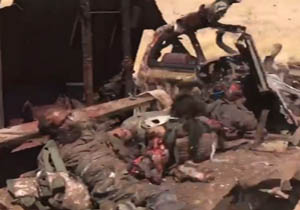 انهدام خودروی زرهی داعشی‌ها به دست نیروهای عراقی + فیلم