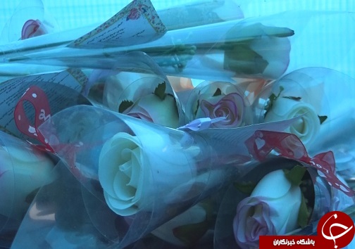 اهداي گل به دختران بيرجندی در روز دختر+تصاویر
