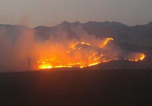 آتش‌سوزی مراتع در روستای «کهن‌آب» + تصاویر