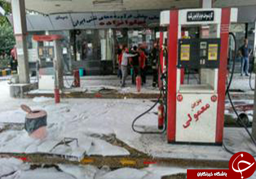 آتش به جان یک پمپ بنزین در آمل