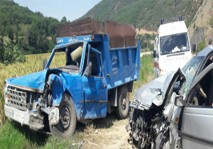 تصادف خودروی حامل کارگران معدن زمستان یورت آزادشهر