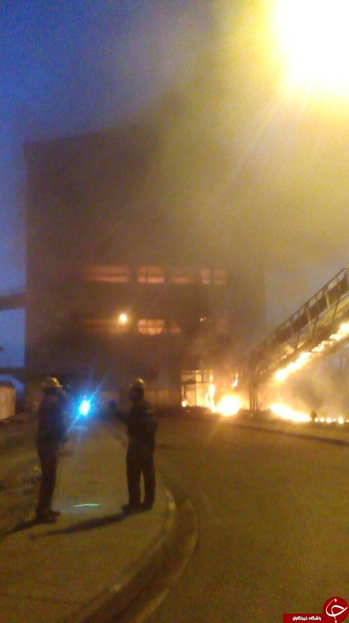 آتش سوزی کارخانه زغالشویی طبس + تصاویر