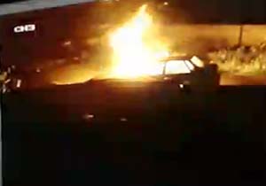 فیلمی از آتش‌سوزی هولناک پراید در مردابسر