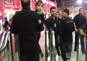 فیلمی دیده نشده از دختربچه شفا یافته ایرانی در حرم امام حسین (ع)